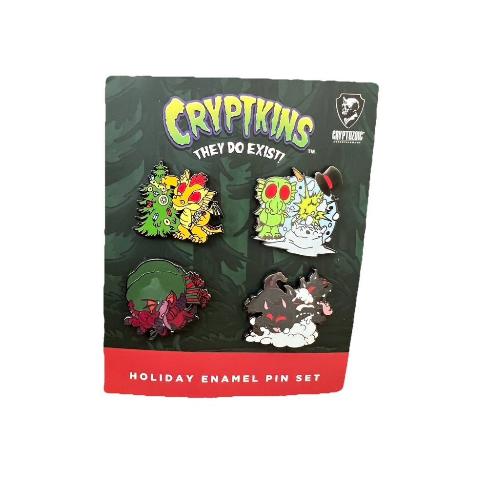 Cryptkins Collectible Holiday‎ Enamel Pin Set Limited Edition Set of 4 New Mint